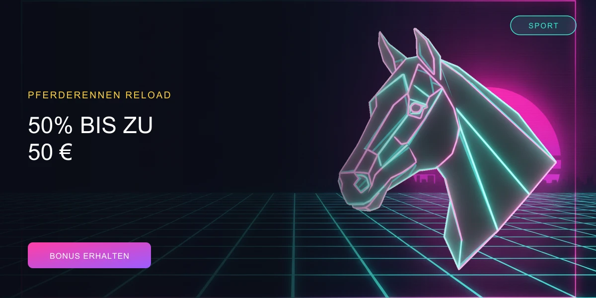 PowerUp Casino Pferderennen-Reload-Bonus mit 50 % bis zu 50 Euro
